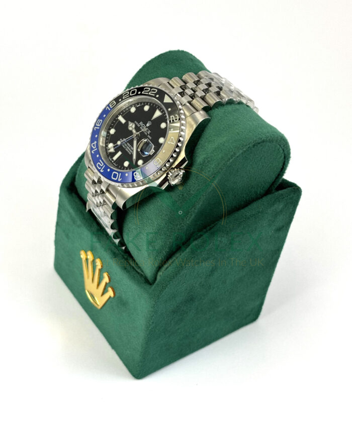 Fake Rolex Gmt Jubilee Black Blue Left