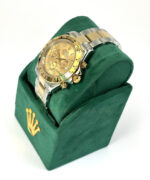 fake rolex daytona bicolor gold dial left perspective