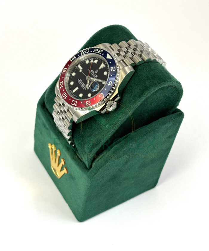 Fake Rolex Gmt Jubilee Red Blue Left