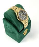 Fake Rolex Sky-Dweller Oyster Gold Black Dial Right Side