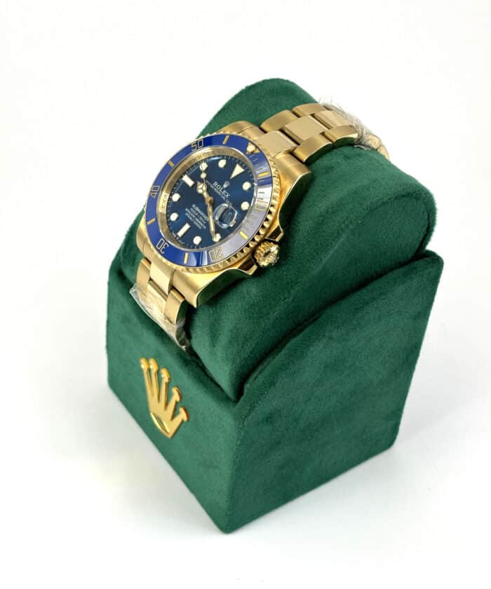 Fake Rolex Submariner Gold Blue Left Side