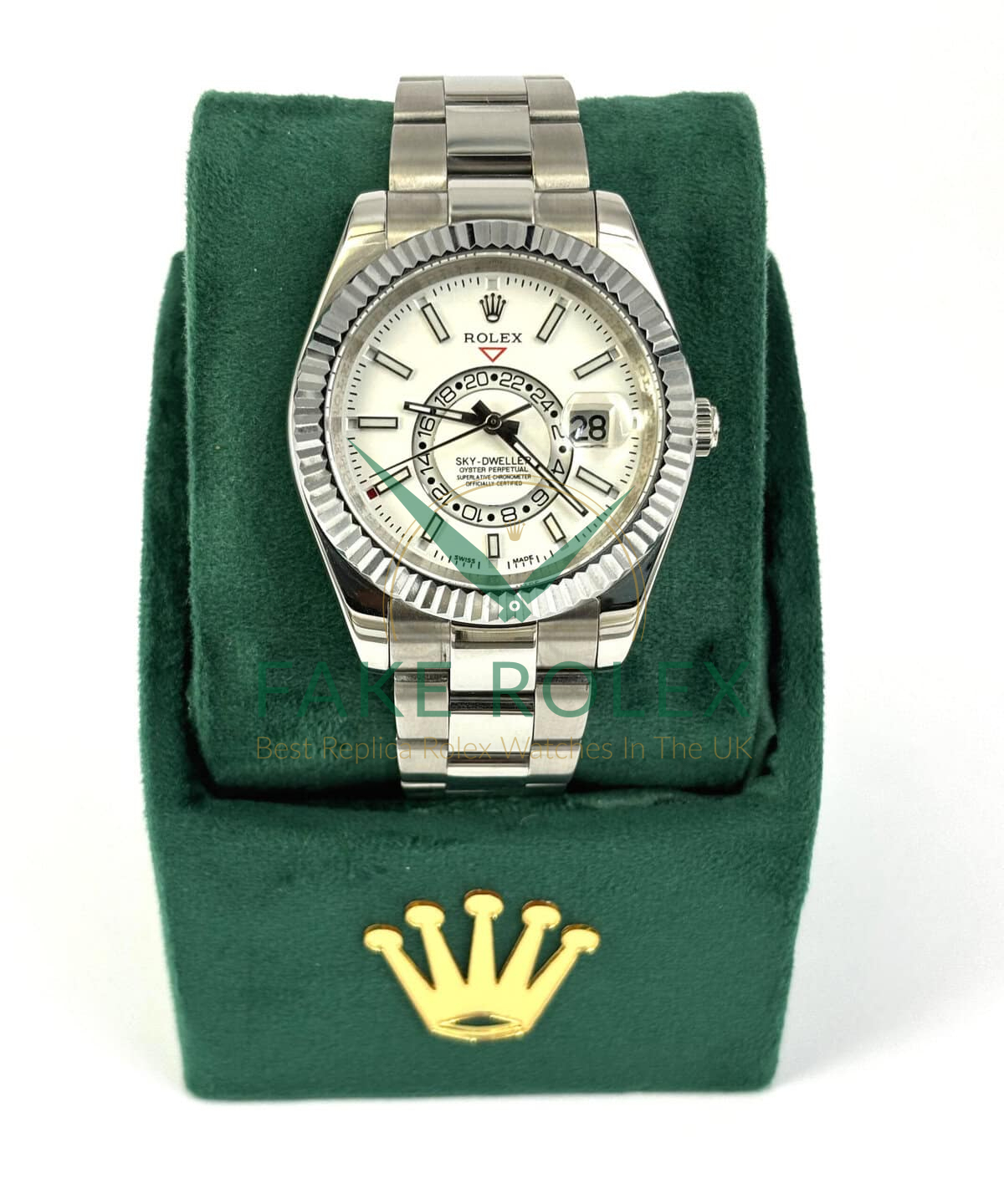 Fake Rolex Sky-Dweller Oyster Steel White